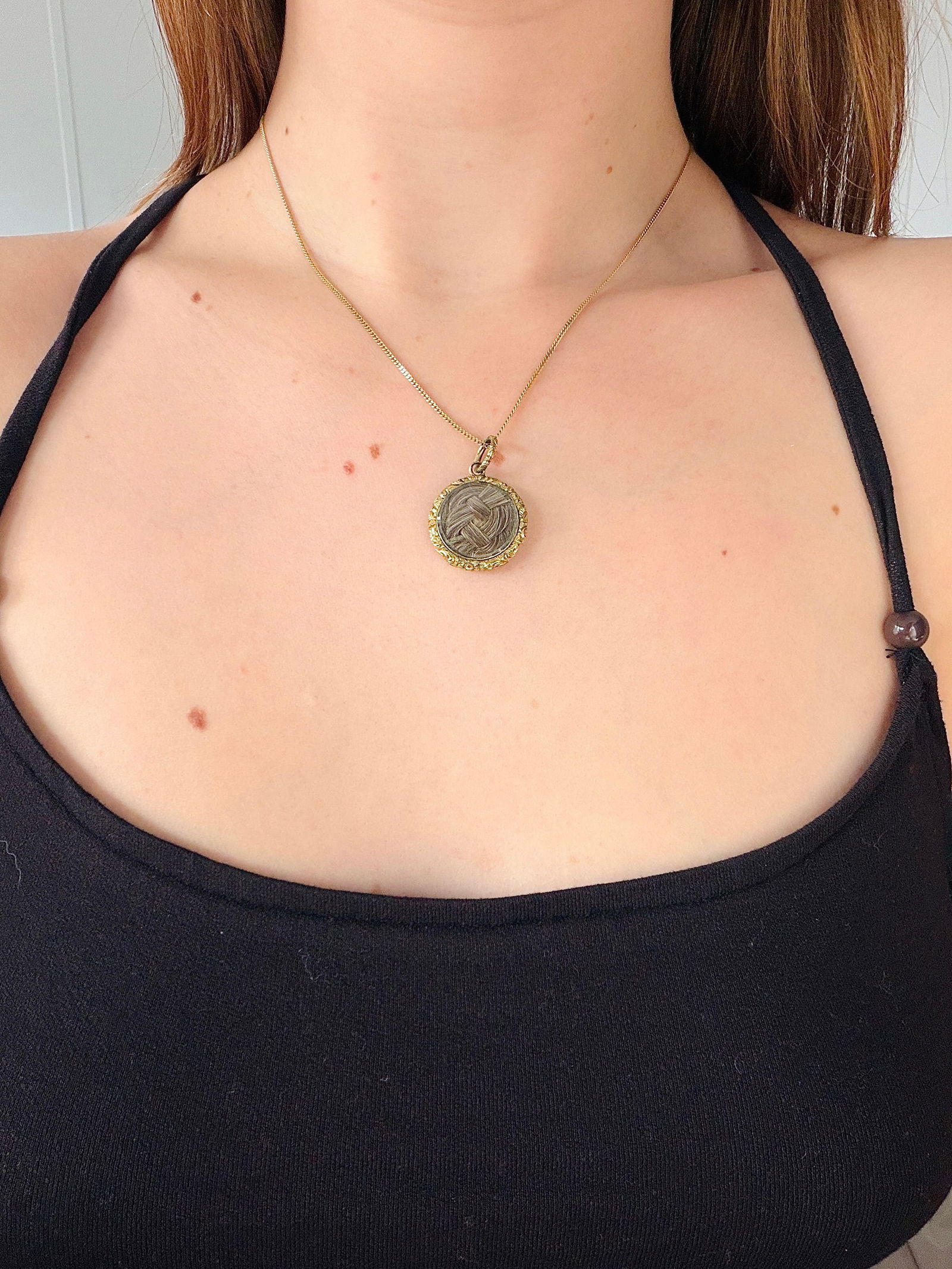 antique c.1820 carved locket pendant - 4