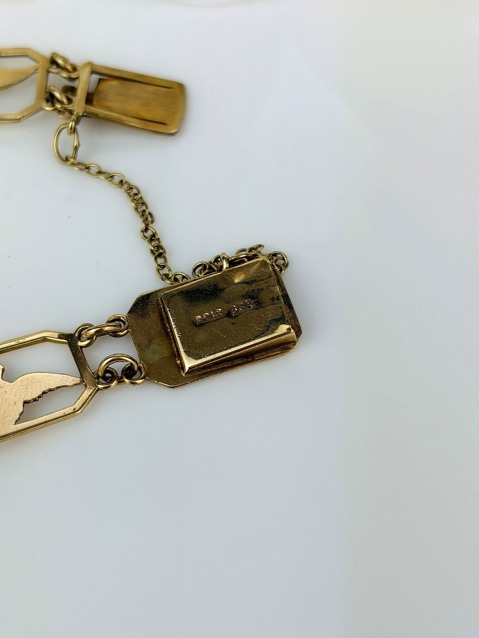 Vintage 9 Carat Yellow Gold 'RAF' Bracelet - 5