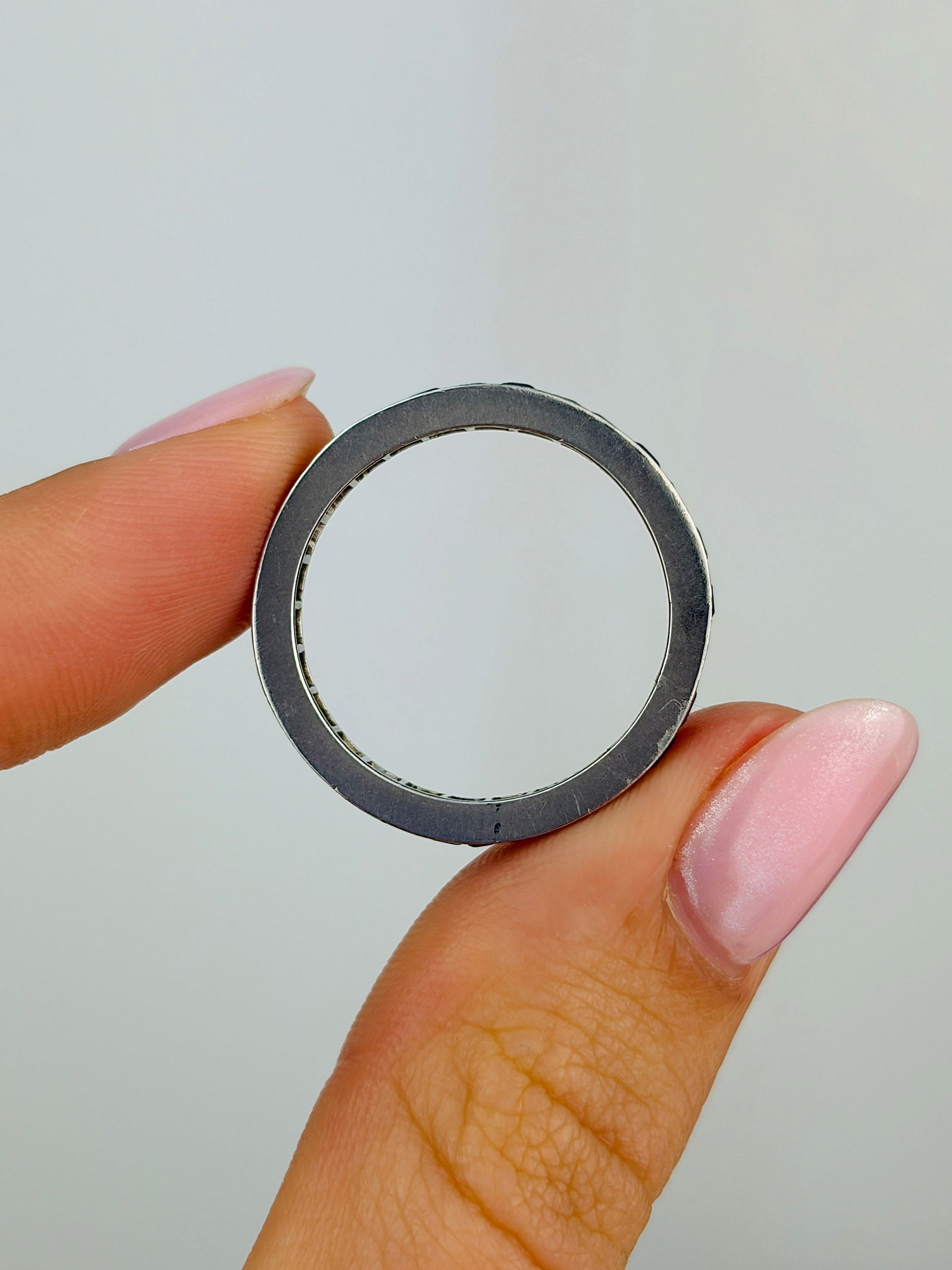 Vintage Ruby and Platinum Eternity Band - 4