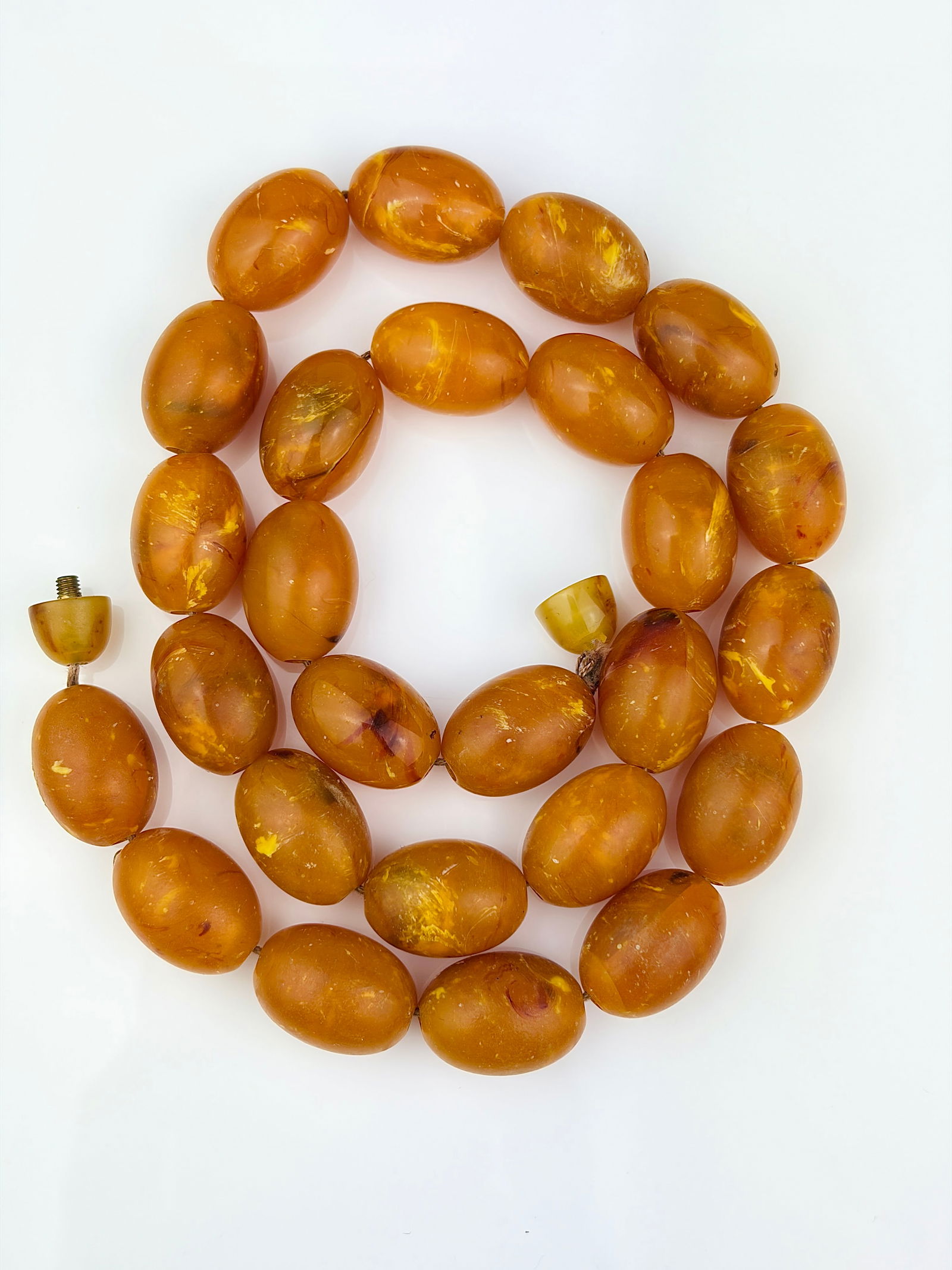 incredible amber / bakelite beaded necklace - 3