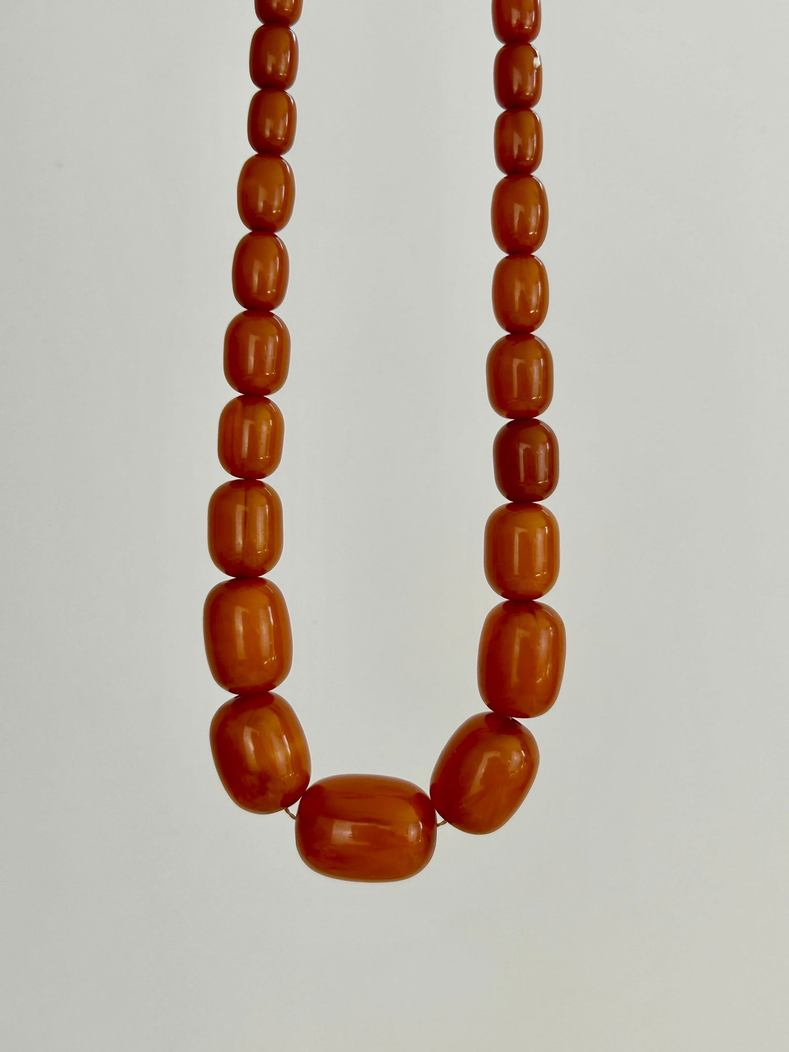 Amber/Bakelite Bead Necklace - 2