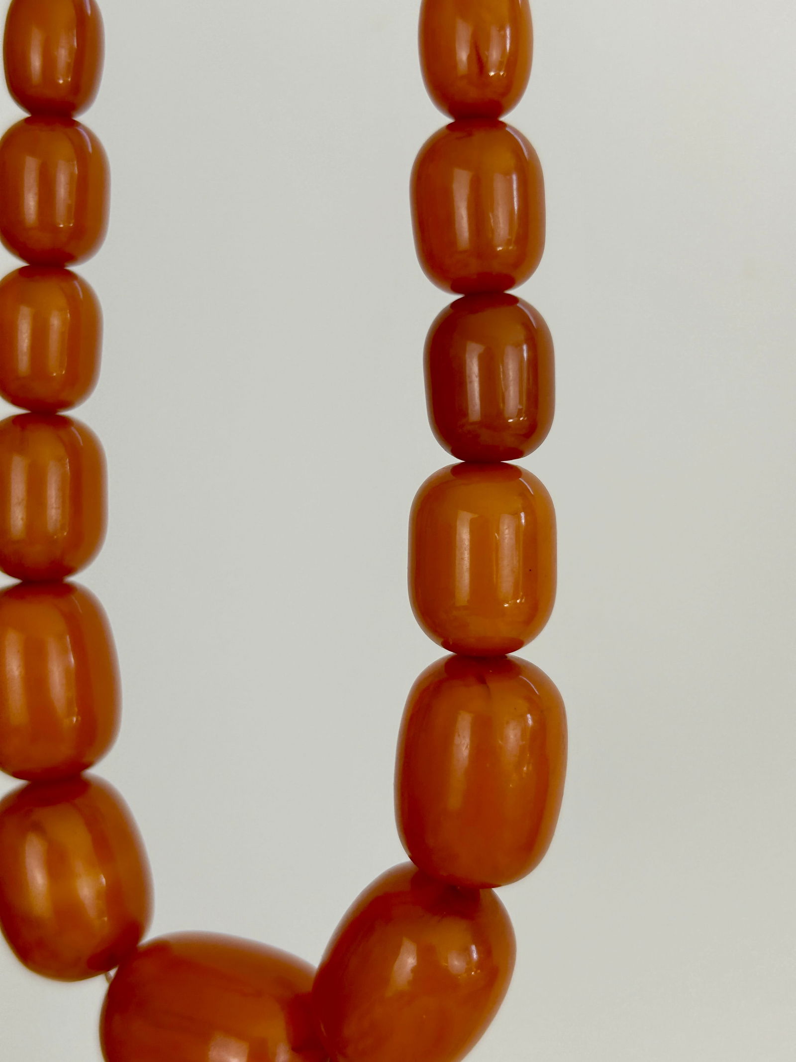 Amber/Bakelite Bead Necklace - 3