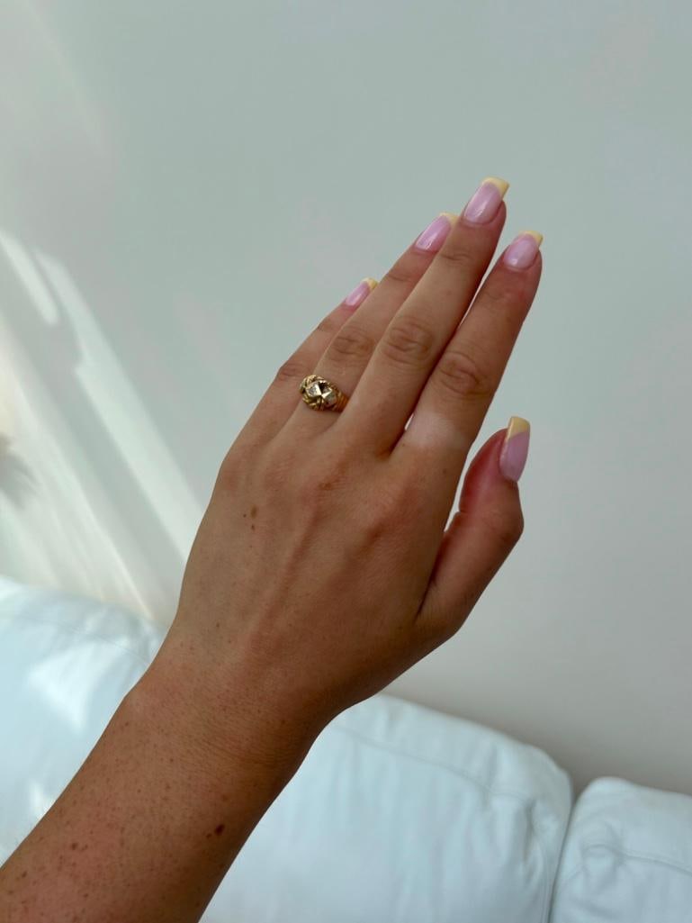 18ct Yellow Gold Diamond 3 Stone Chunky Twist Ring - 5