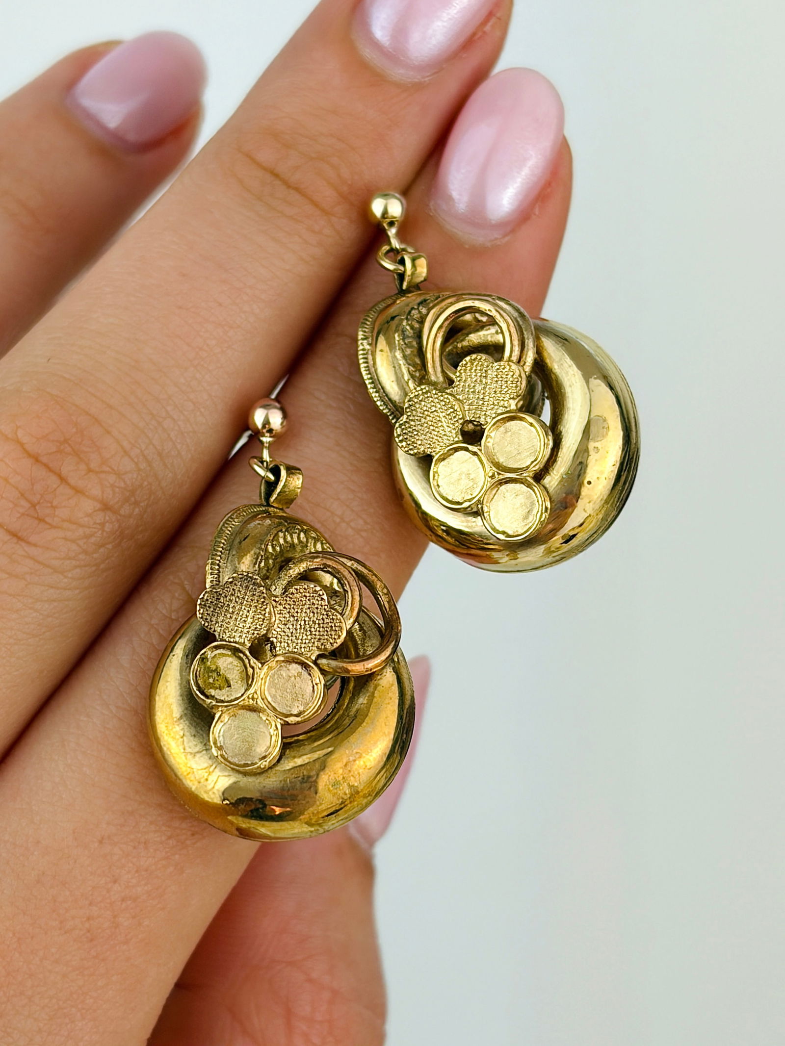 Antique fancy drop earrings - 4