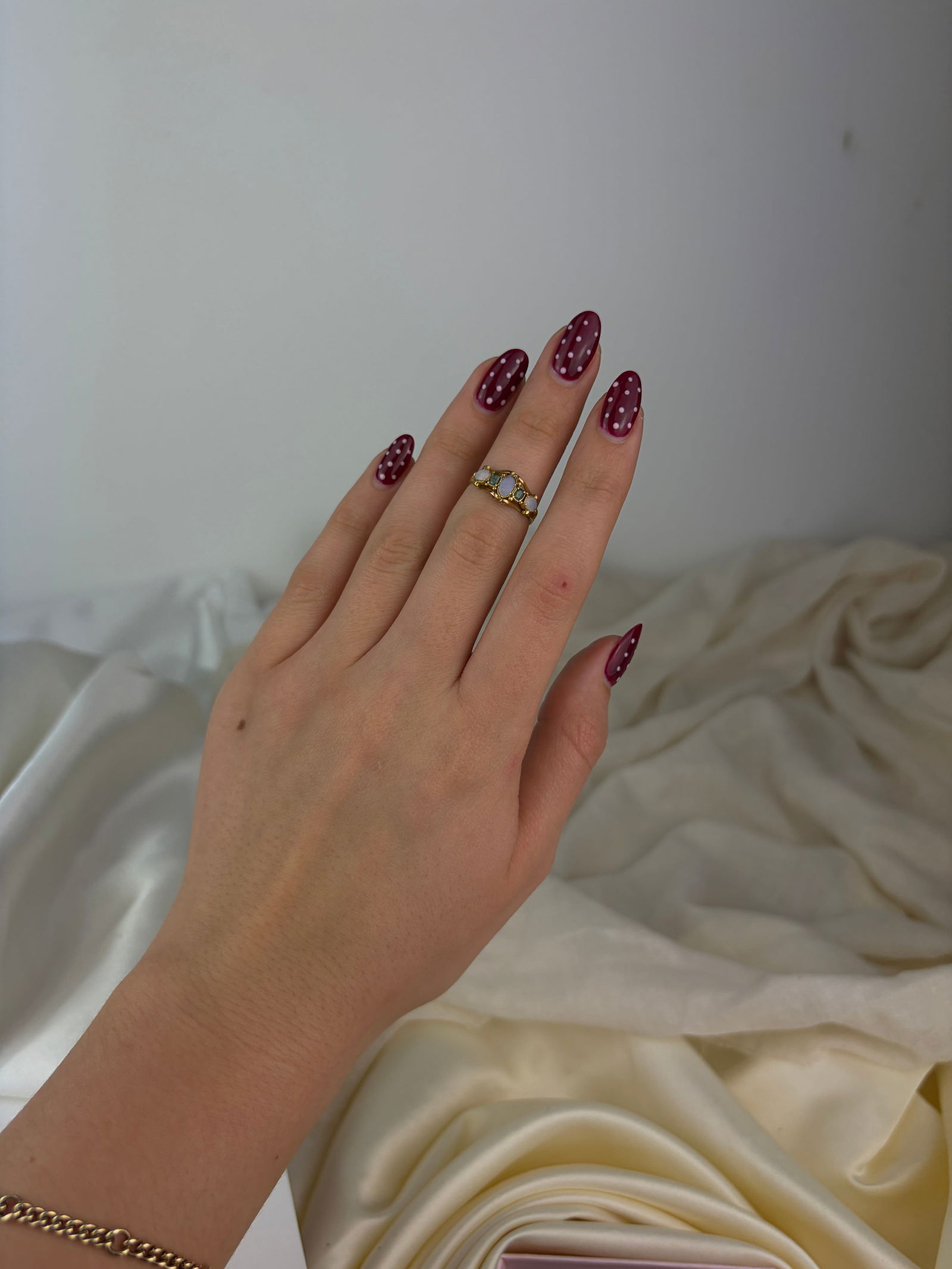 antique opal and emerald gold ring - 7