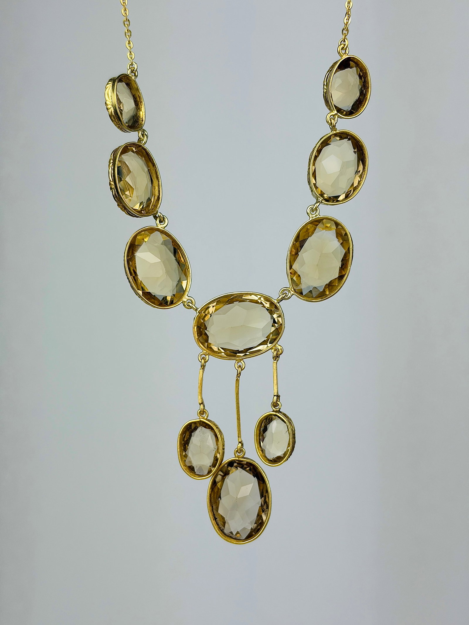 Chunky Antique Citrine Necklace - 3