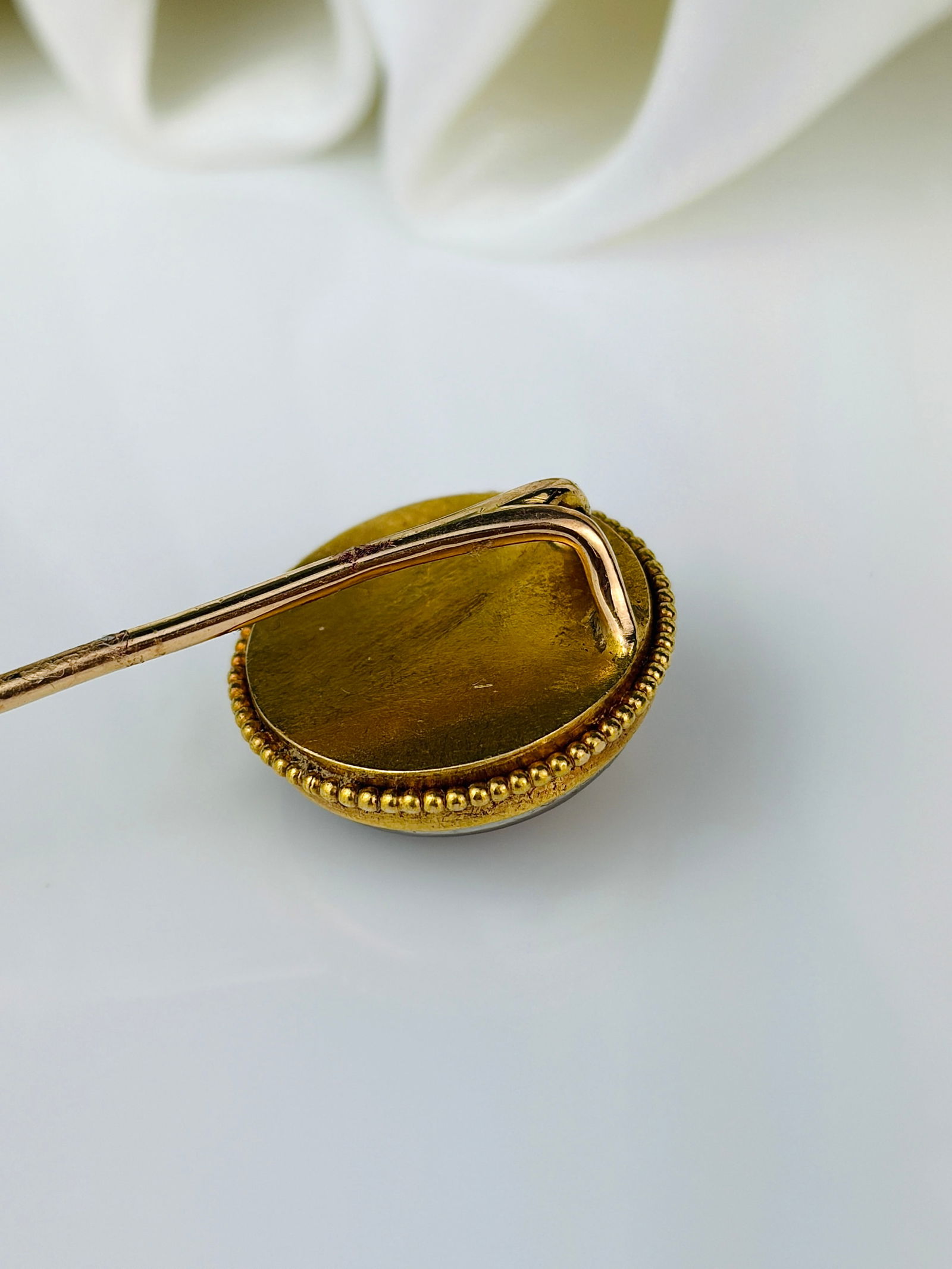 Antique Essex crystal horse and jockey stick pin brooch in gold - 6