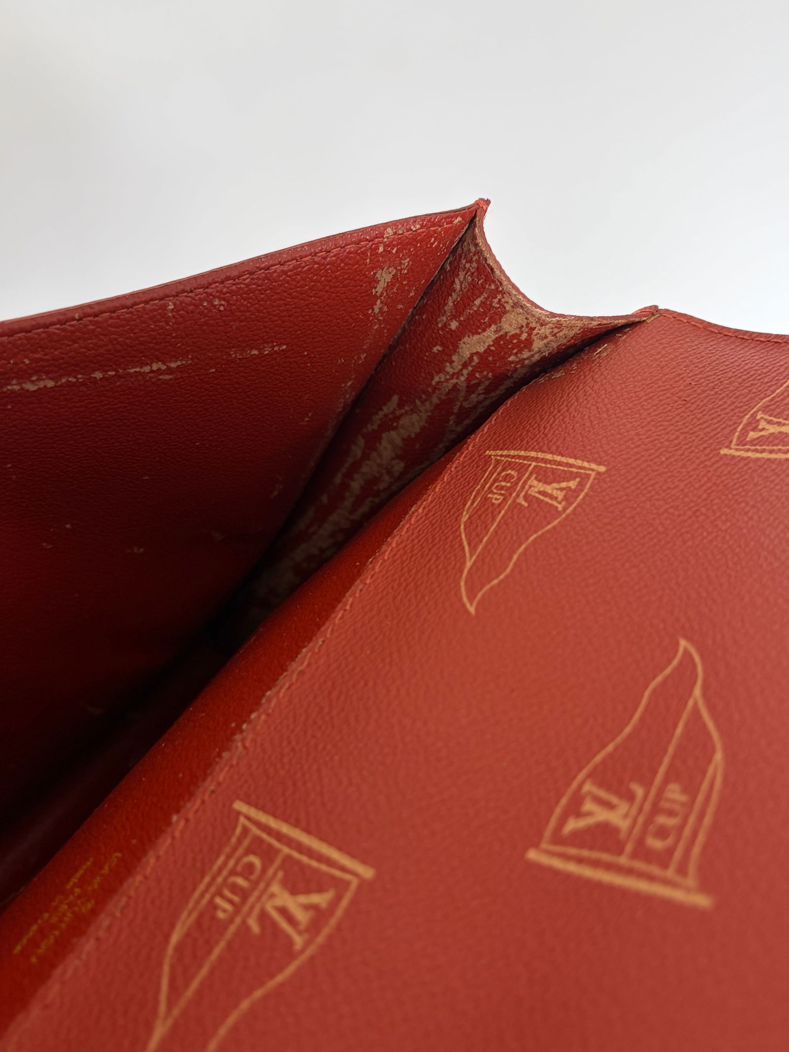 Louis Vuitton America's Cup pouch in red monogram canvas and natural leather - 3