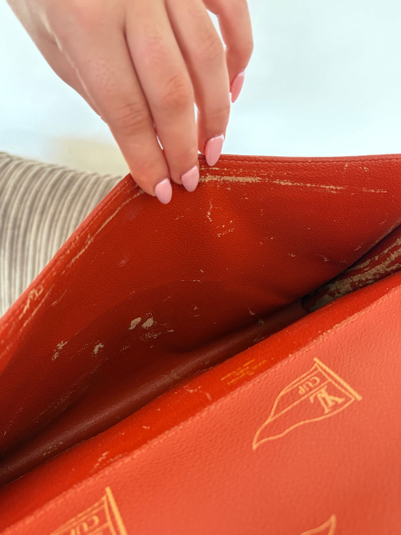 Louis Vuitton America's Cup pouch in red monogram canvas and natural leather - 4