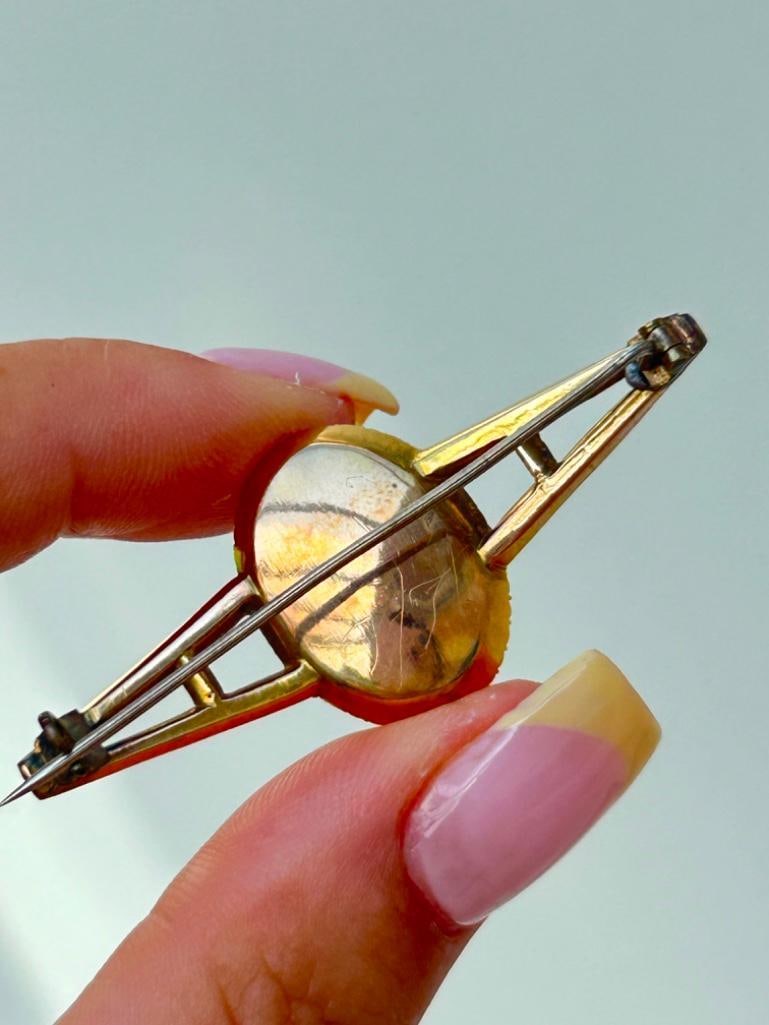 Antique Georgian Era Pearl Brooch in Antique Box - 5