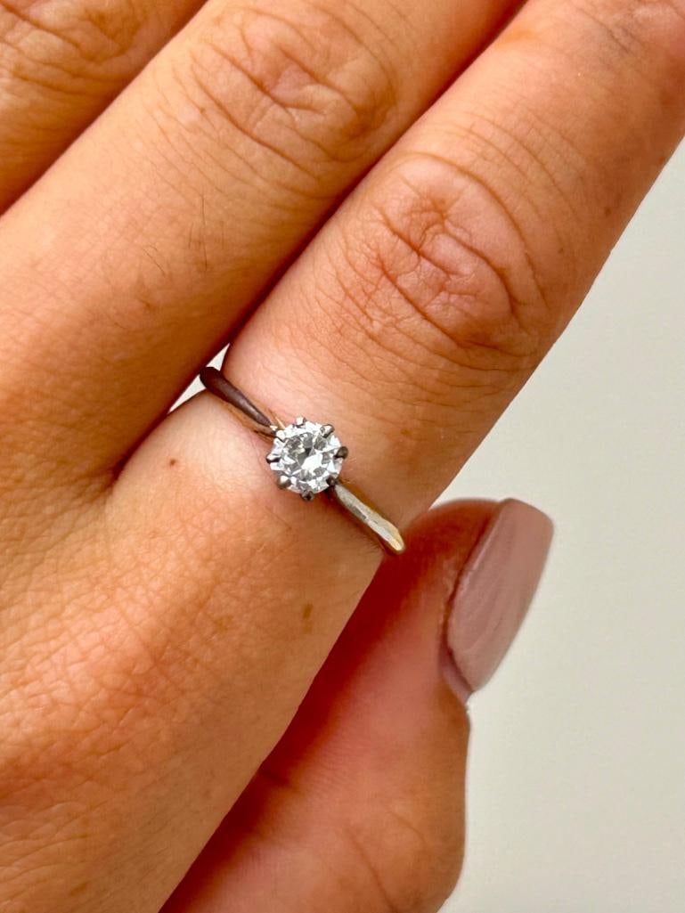 Antique .50pts Diamond Solitaire Engagement Style Ring in 18ct Gold - 2