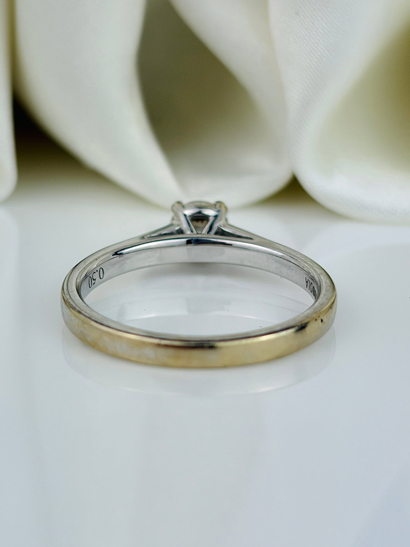 18ct White Gold .50pt Diamond Solitaire Ring - 3