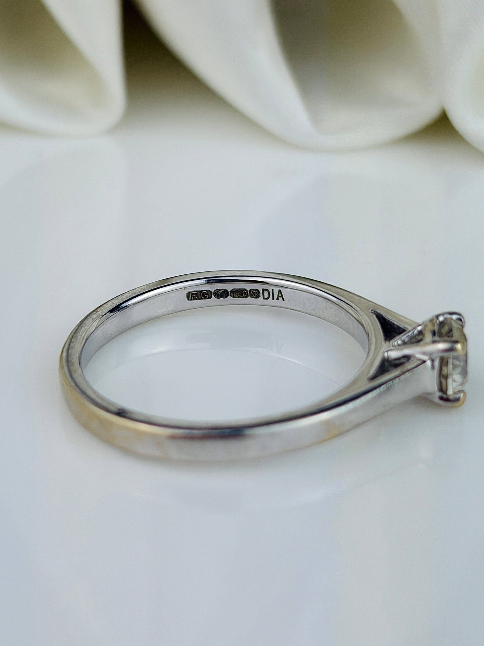 18ct White Gold .50pt Diamond Solitaire Ring - 4