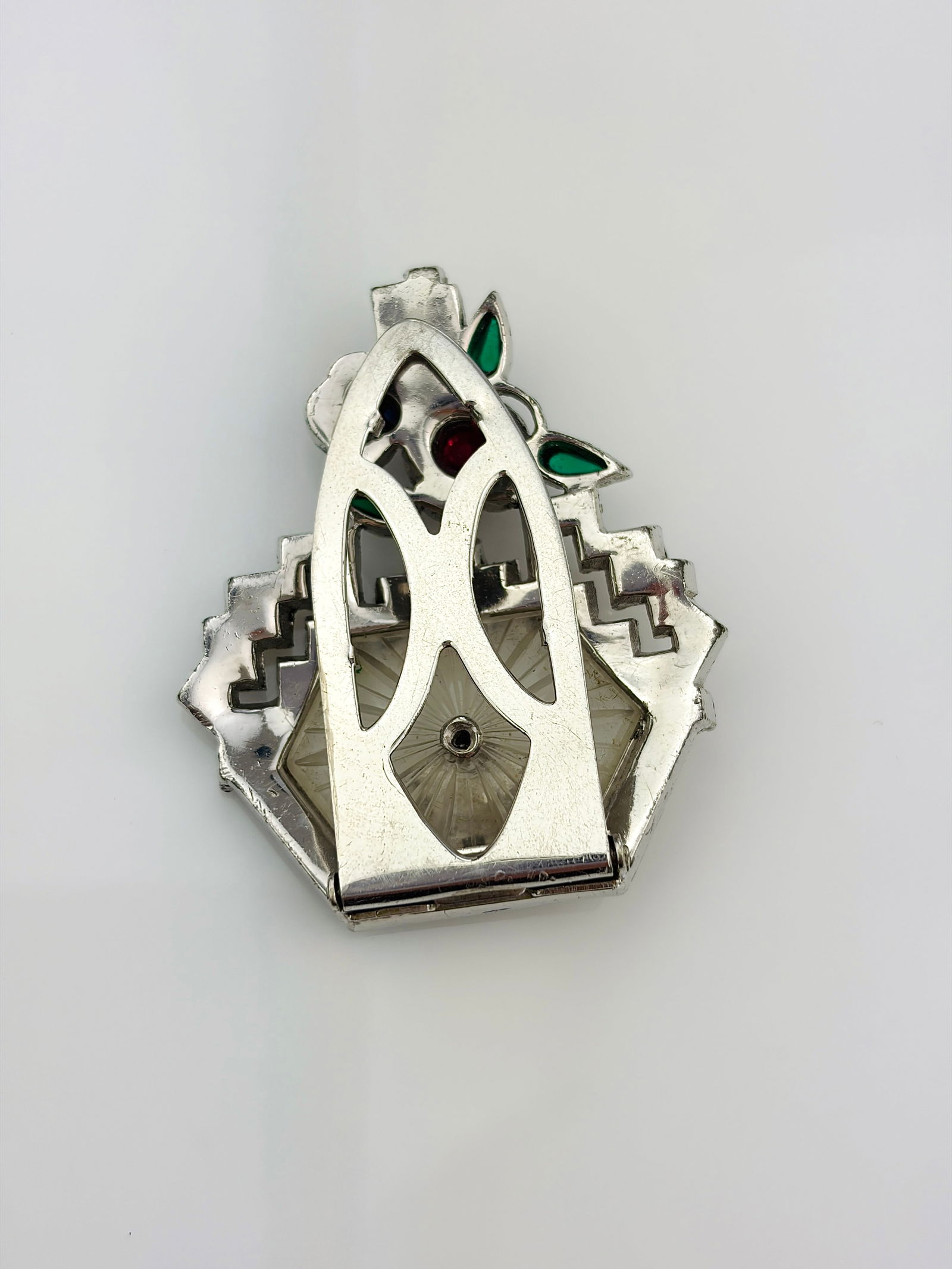 ANTIQUE ART DECO PASTE DRESS CLIP - LARGE - 2