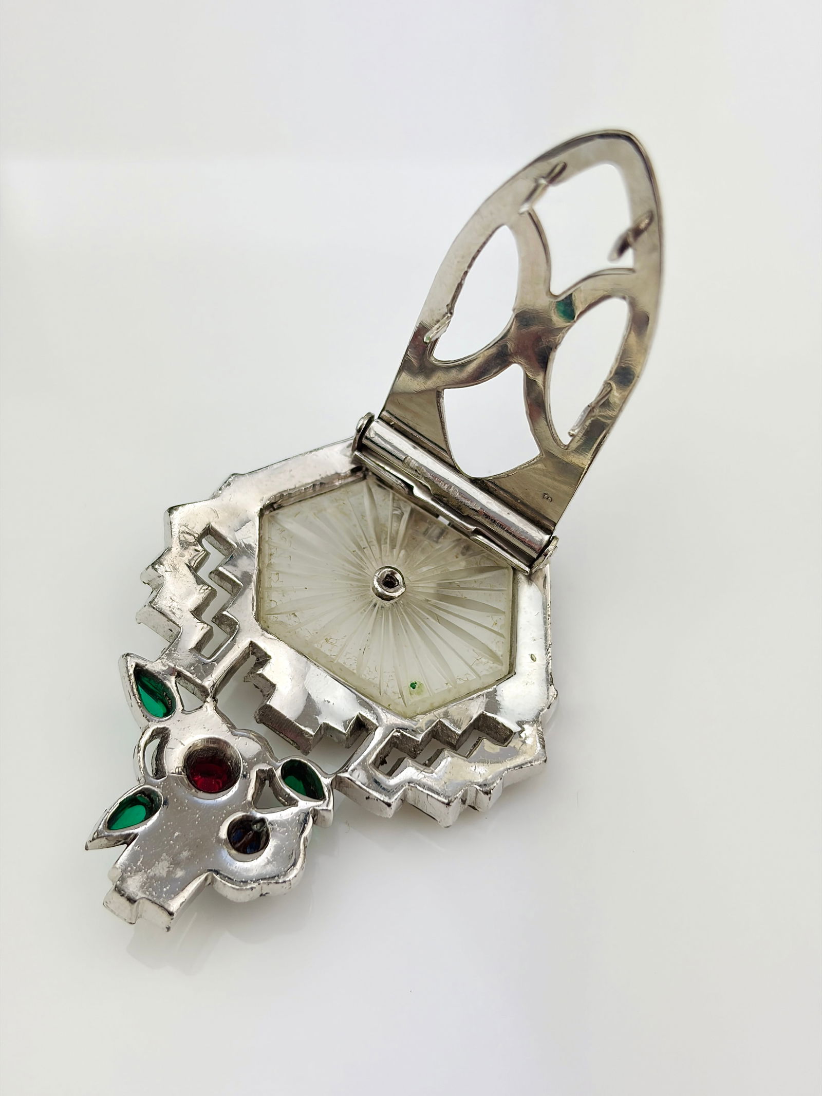 ANTIQUE ART DECO PASTE DRESS CLIP - LARGE - 3