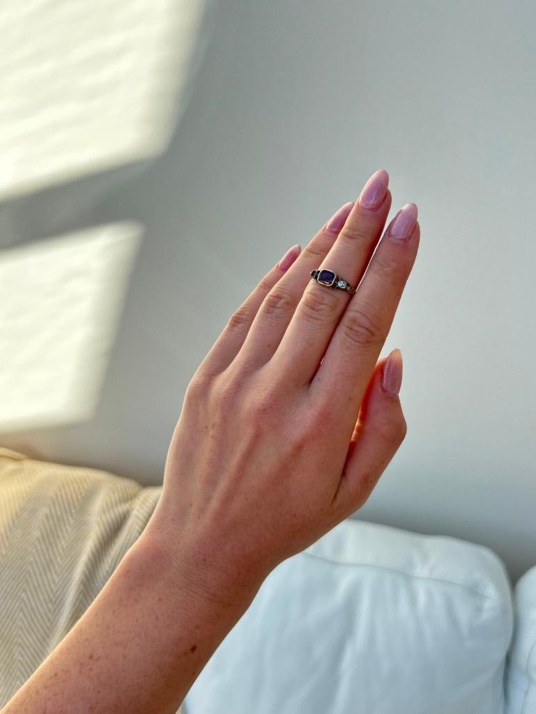 Georgian Era Gold Flat Cut Garnet Ring - 3