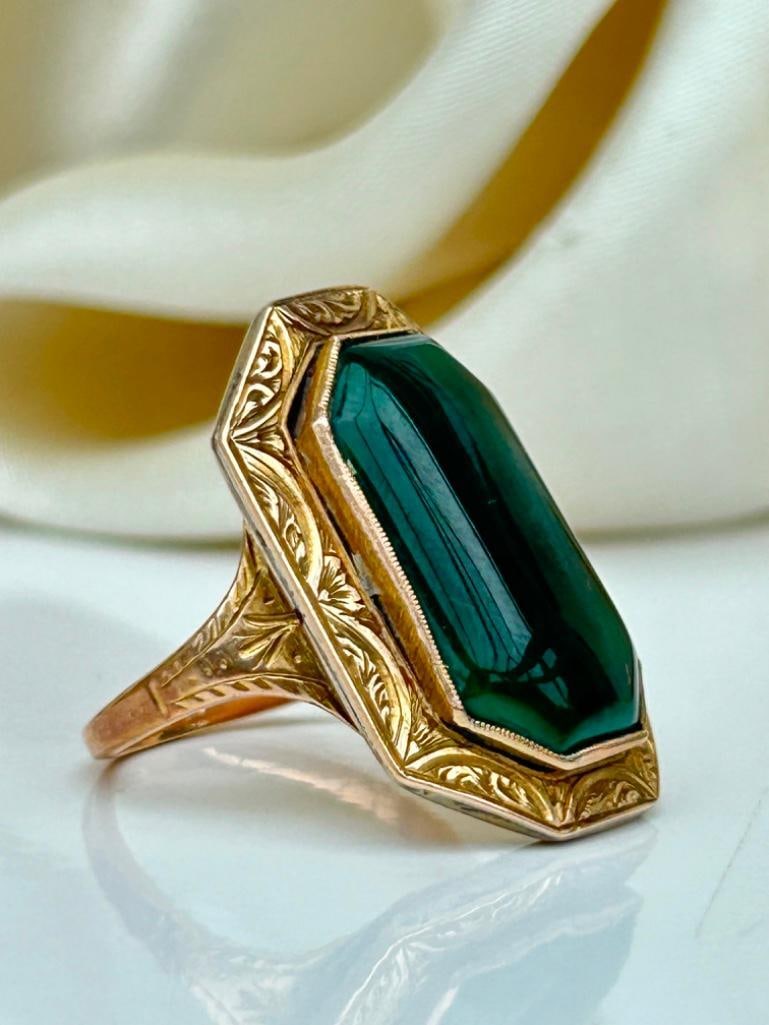 Antique c.1780 Large Mourning Band Ring with Inscription in Gold - 2