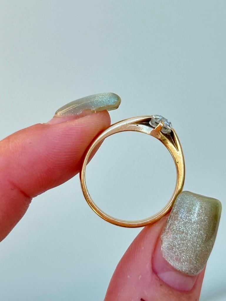 18ct Yellow Gold Old Cut Diamond Ring - 3