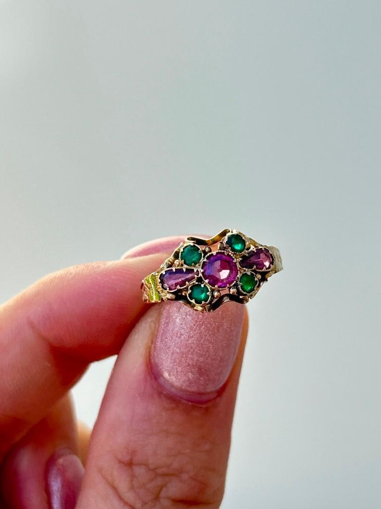 12ct Gold Antique Multigem Ring - 2
