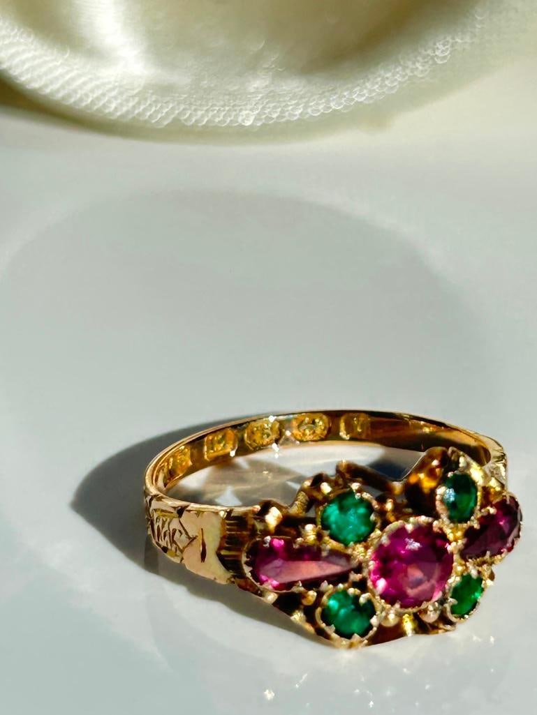 12ct Gold Antique Multigem Ring - 6