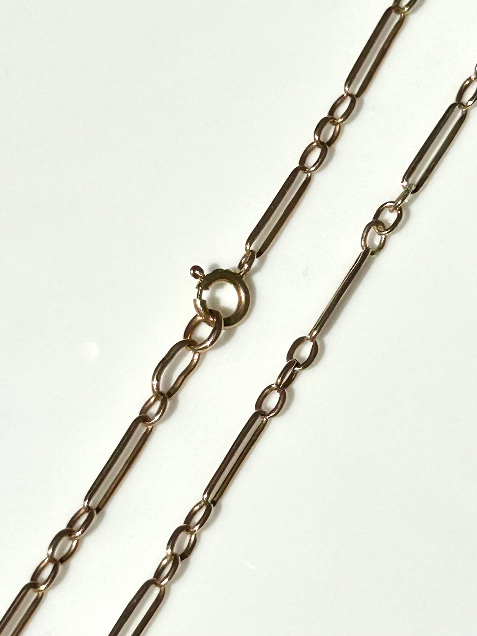 Antique 9ct gold paper link chain necklace - 3