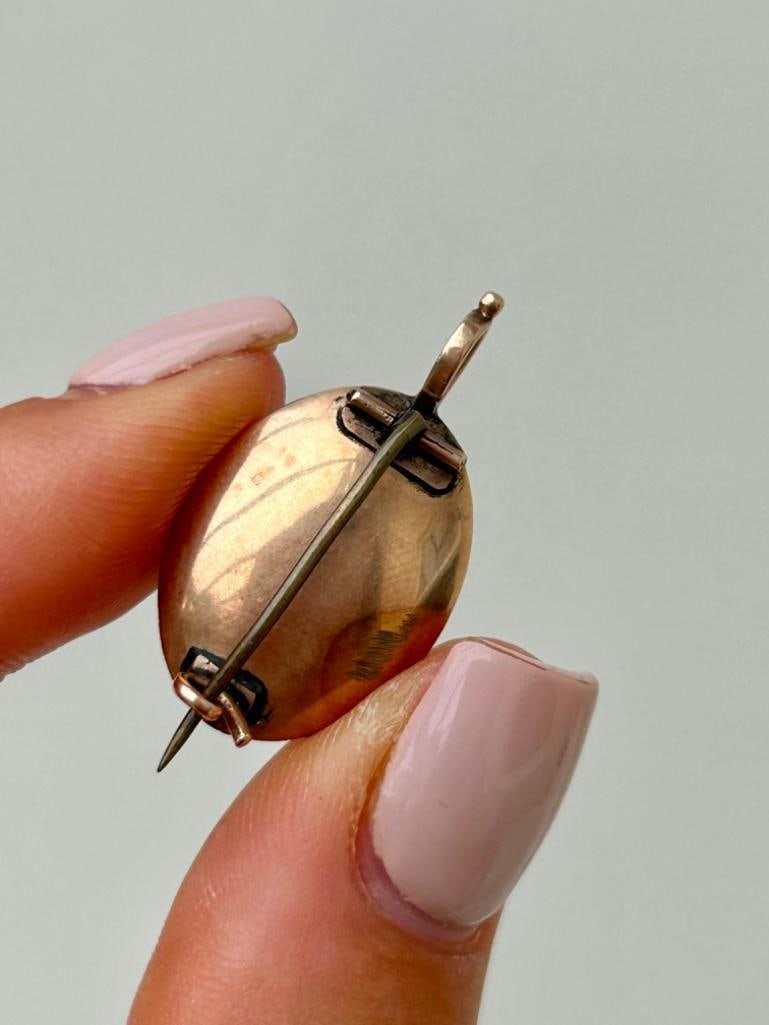 Antique Pearl Halo Brooch / Pendant in Gold - 4