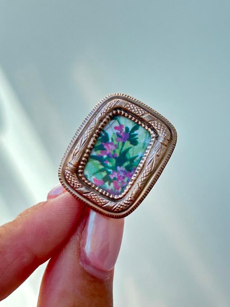 Antique gold snake ouroboros brooch - 3