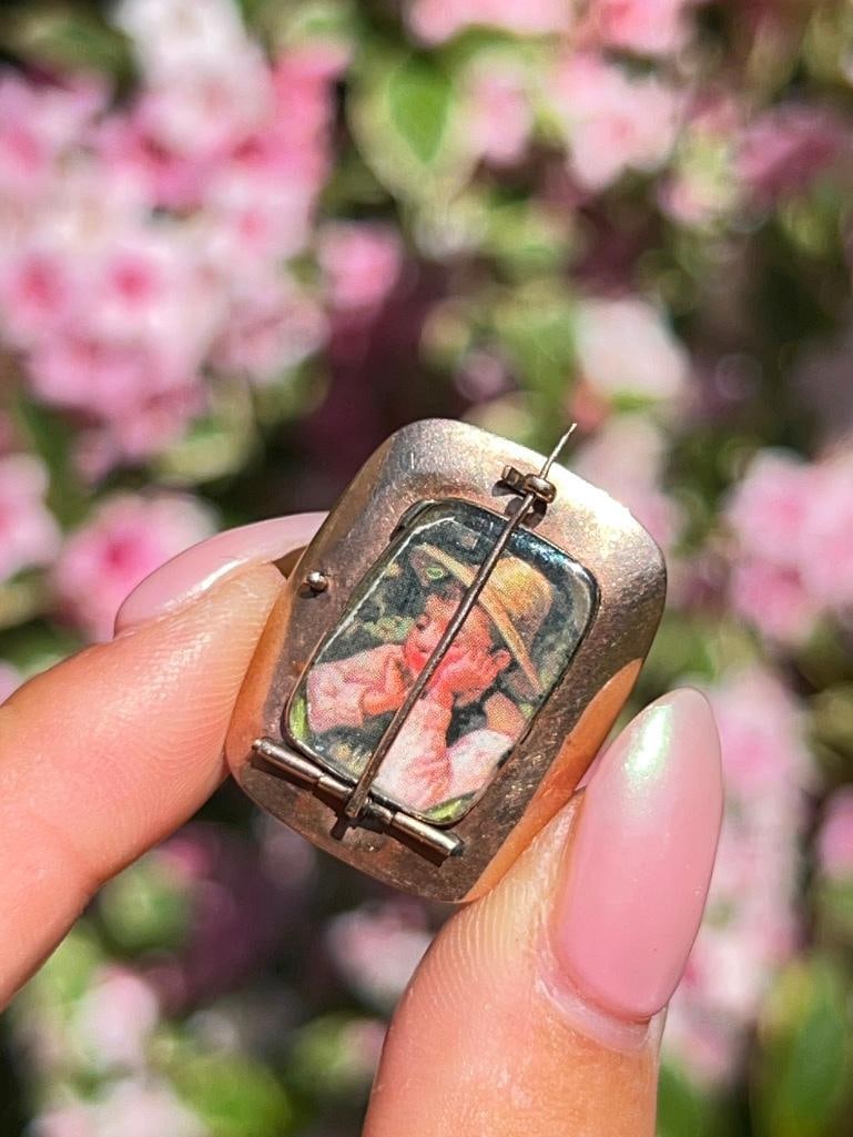 Antique gold snake ouroboros brooch - 4