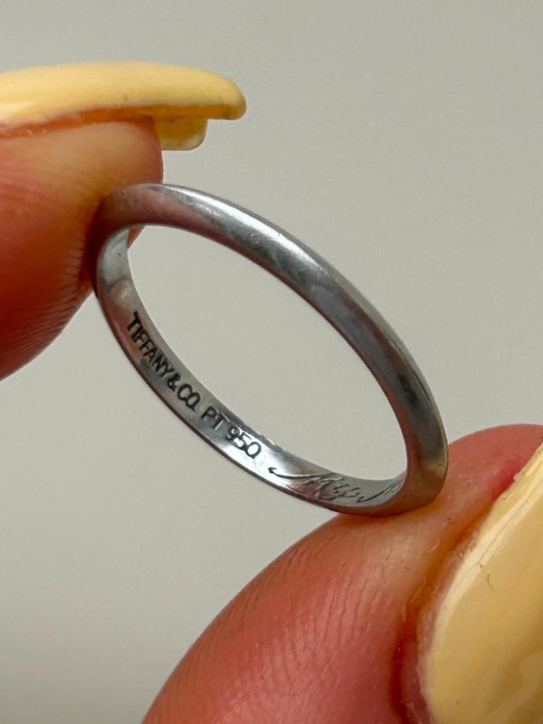 Amazing Tiffany Platinum 2mm Forever Band Ring Engraved - 4
