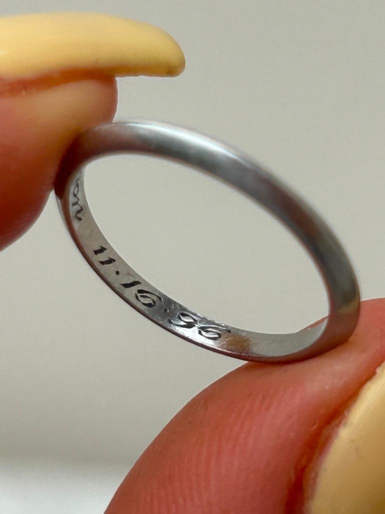 Amazing Tiffany Platinum 2mm Forever Band Ring Engraved - 7