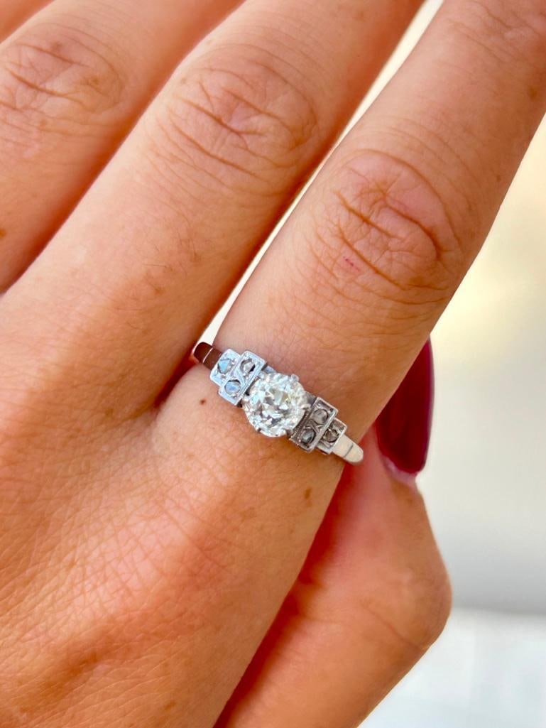 Outstanding Chunky Old Mine Cut Diamond Engagement Style Ring - 2