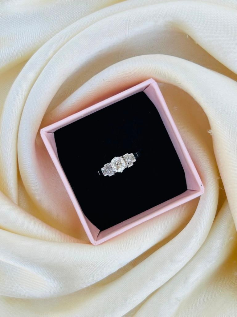 Outstanding Chunky Old Mine Cut Diamond Engagement Style Ring - 4