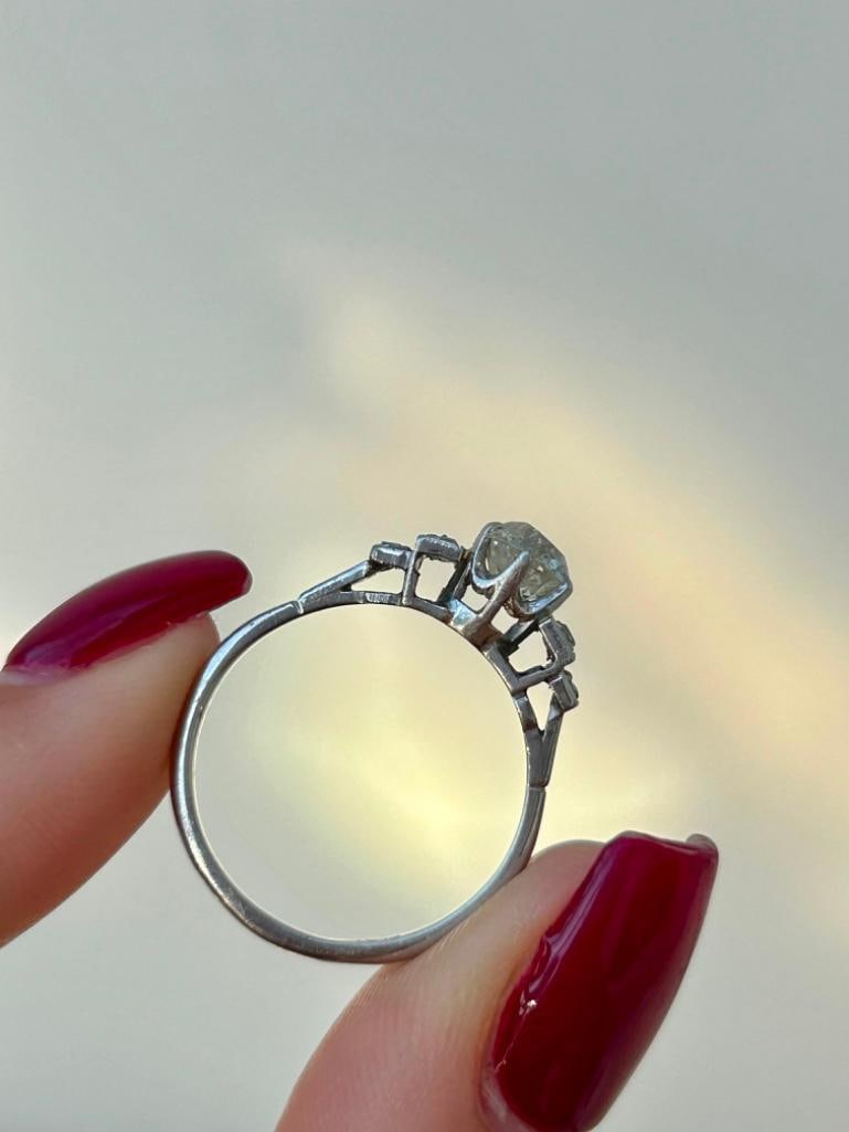 Outstanding Chunky Old Mine Cut Diamond Engagement Style Ring - 6