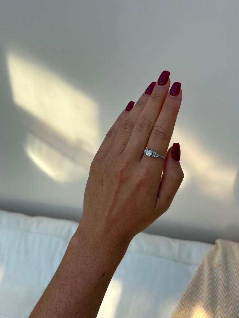 Outstanding Chunky Old Mine Cut Diamond Engagement Style Ring - 7