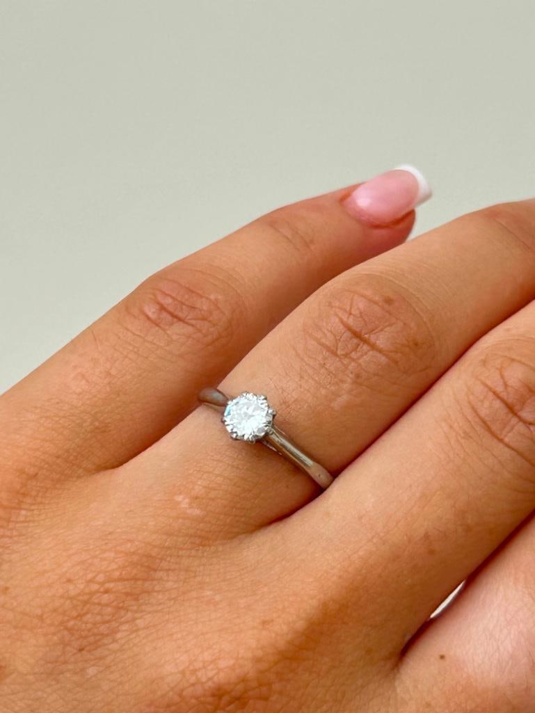 Bright .50pt Diamond Solitaire Ring in Platinum - 2