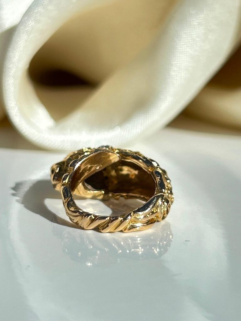 Heavy 18ct Yellow Gold “zolotas” Diamond Lion Ring - 7
