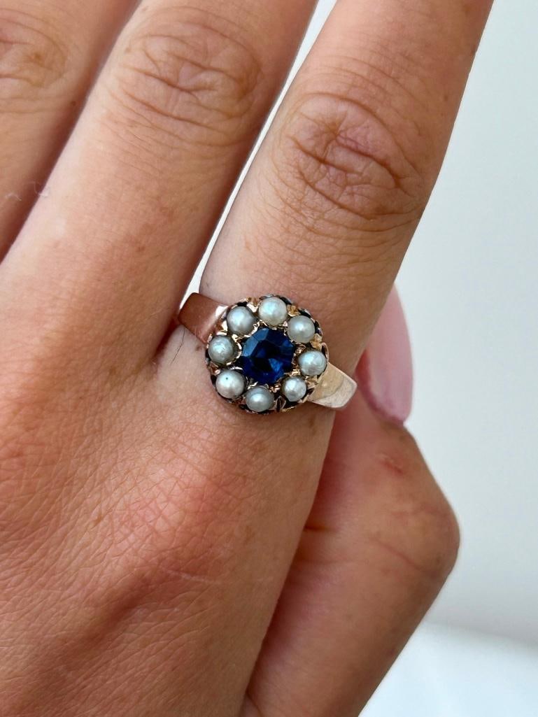 Chunky vintage 9ct Gold Pearl ring - 5