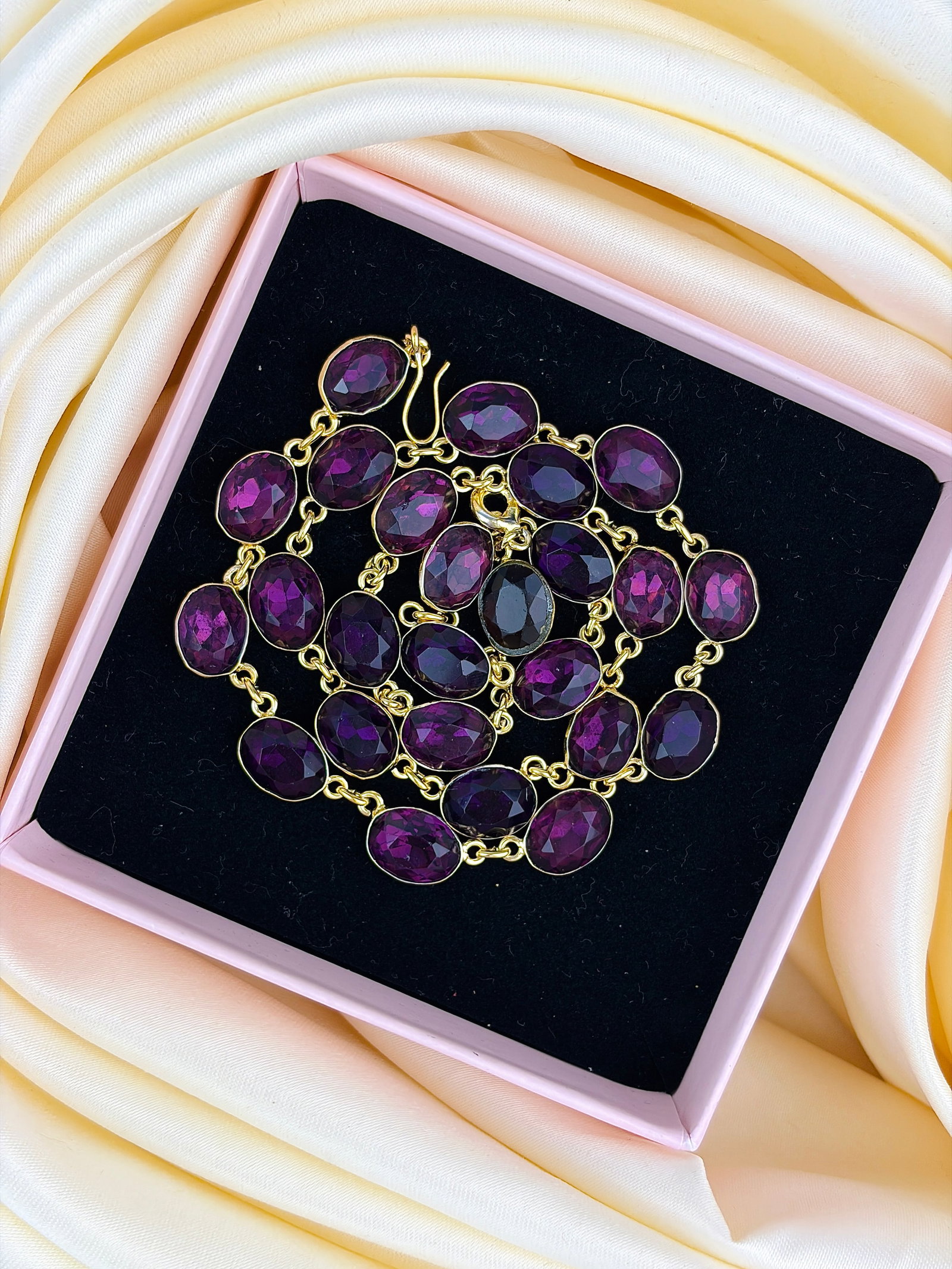 ANTIQUE PURPLE PASTE RIVIERE NECKLACE - 6