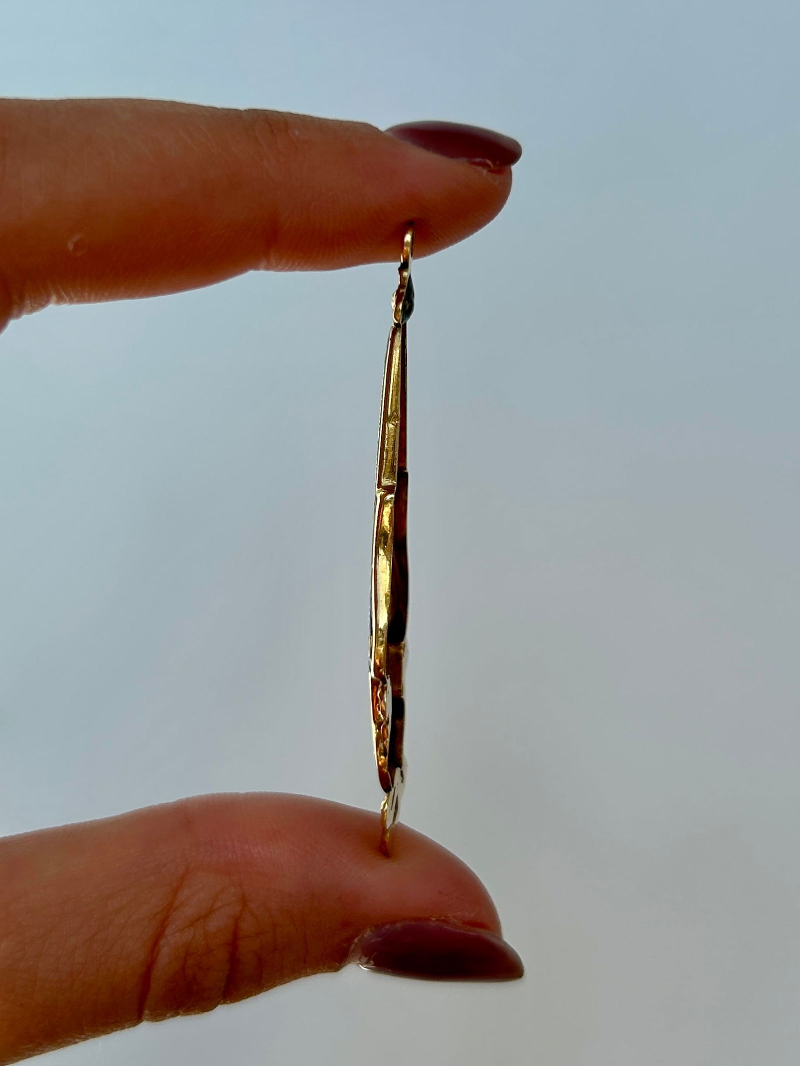 Antique Enamel Floral Pendant in 22ct Gold - 4