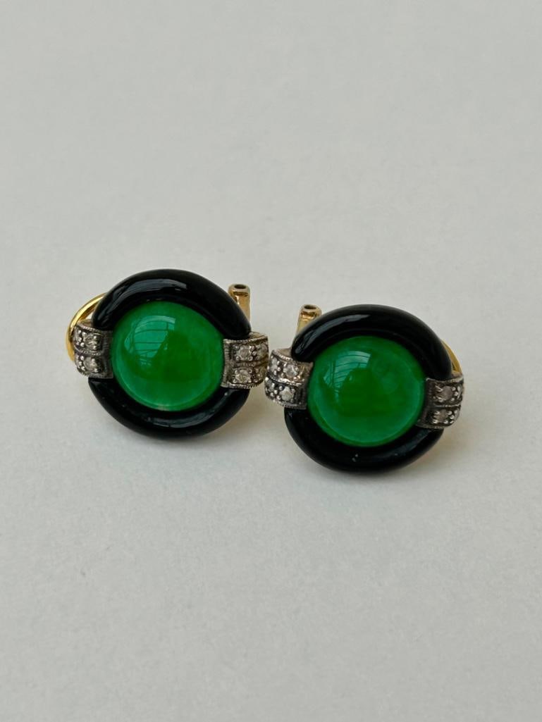 Art Deco Era 9ct Gold Large Earrings - 2