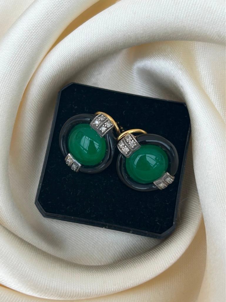 Art Deco Era 9ct Gold Large Earrings - 5