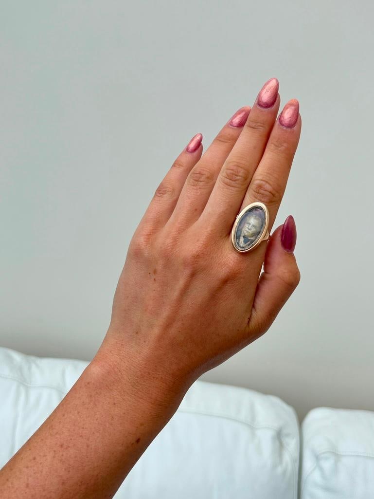 antique “sir walter scott” 1771-1835” gold ring - 6