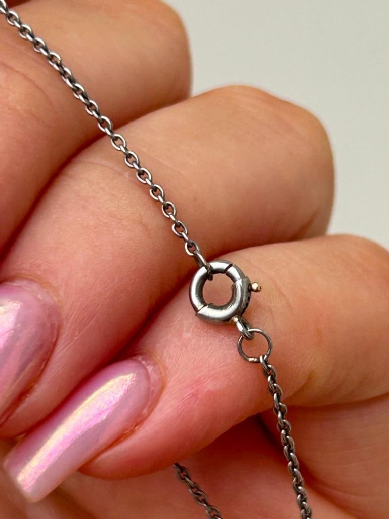 Outstanding 18ct White Gold and Platinum Diamond Flower Pendant on Chain in Blue Velvet Box - 7