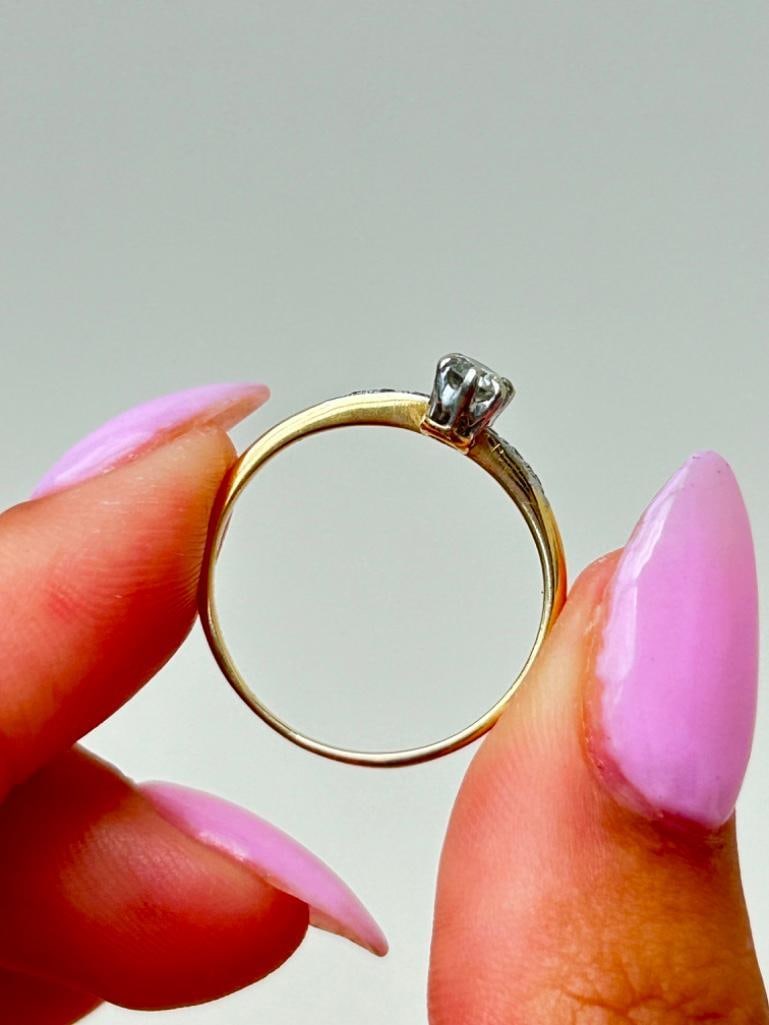 Antique Moi et Toi Diamond Ring in 18ct White and Yellow Gold - 6