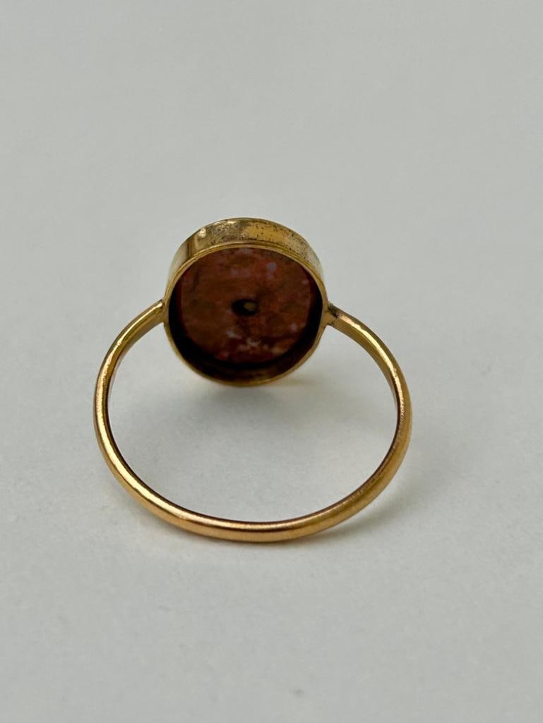 Antique Yellow Gold Agate Signet Ring - 4