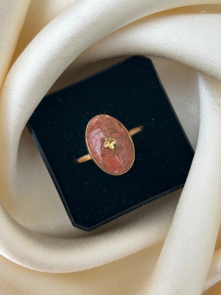 Antique Yellow Gold Agate Signet Ring - 5