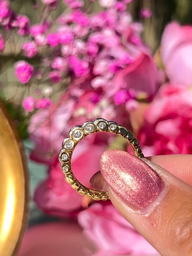 Unusual Chunky 18ct Yellow Gold and Diamond Band Ring - 4