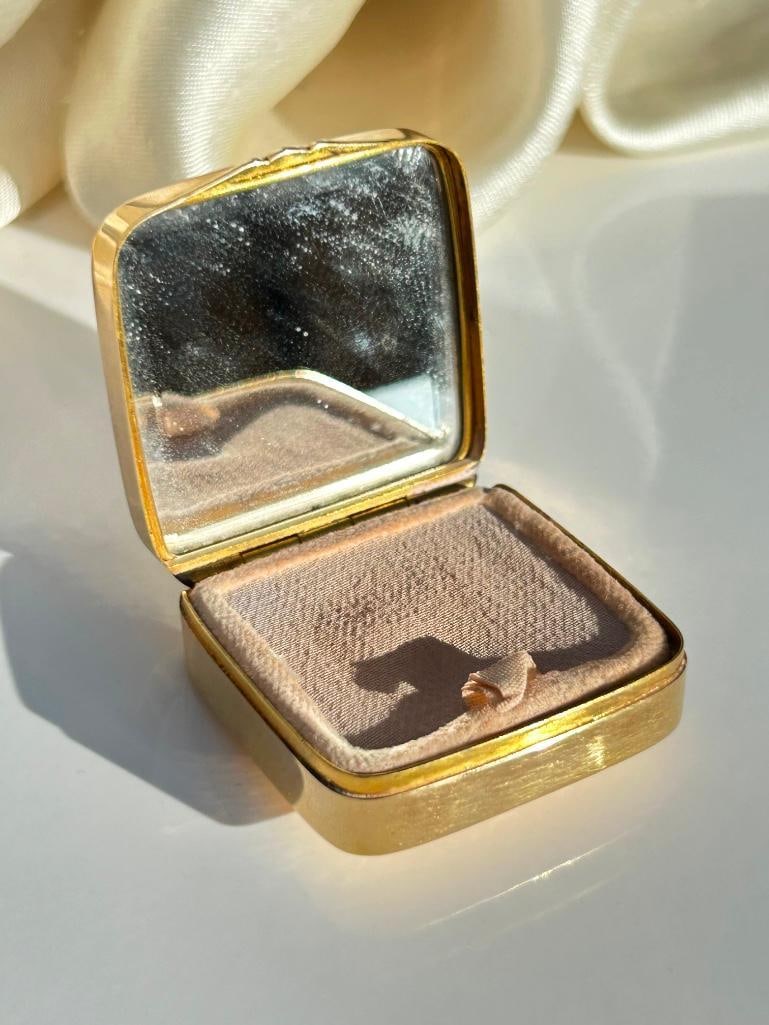 Rare Outstanding Heavy 15ct Yellow Gold Pearl Portrait Compact Box in Antique Box - 3