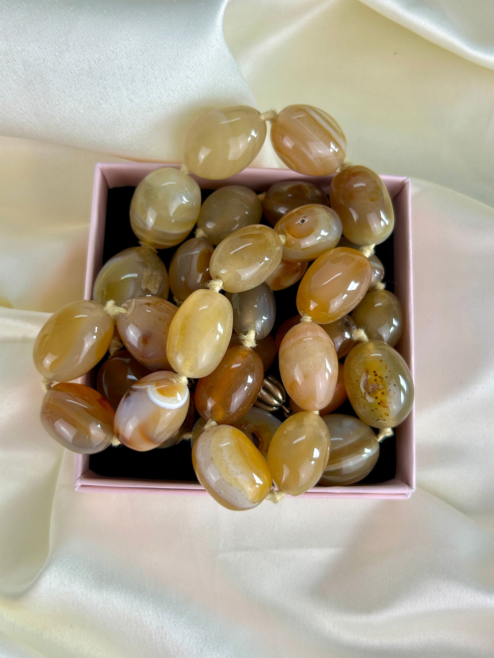 Chunky Long Agate Bead Necklace - 4