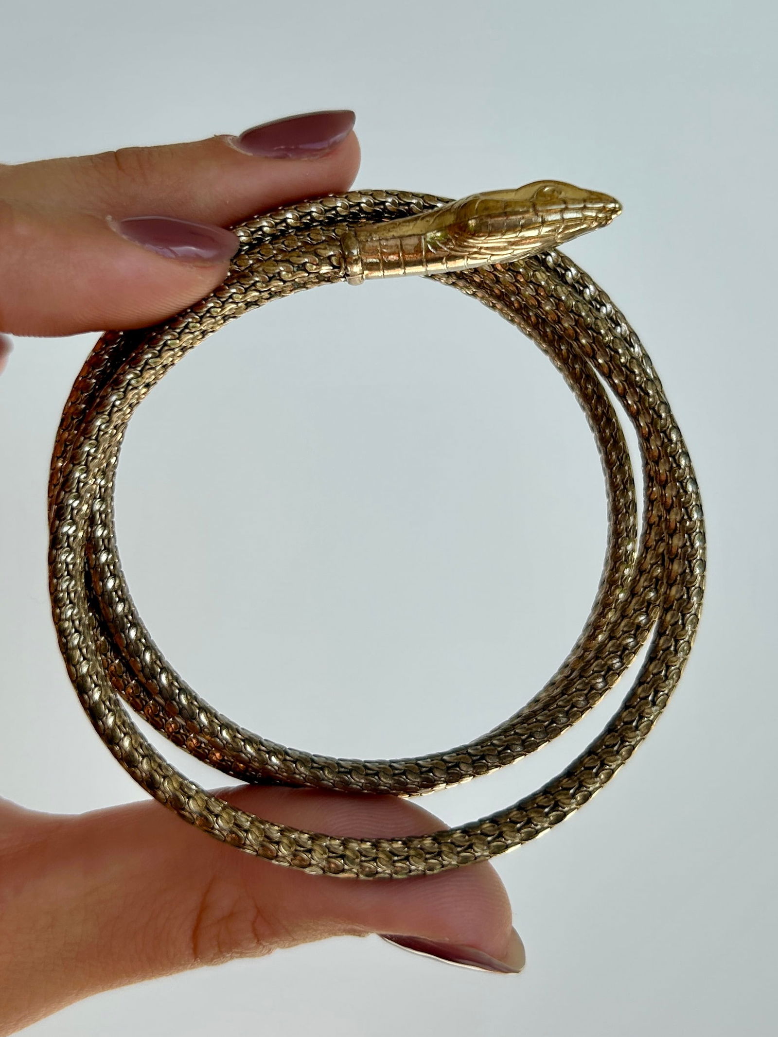 Coiled Snake Bangle Bracelet - 7